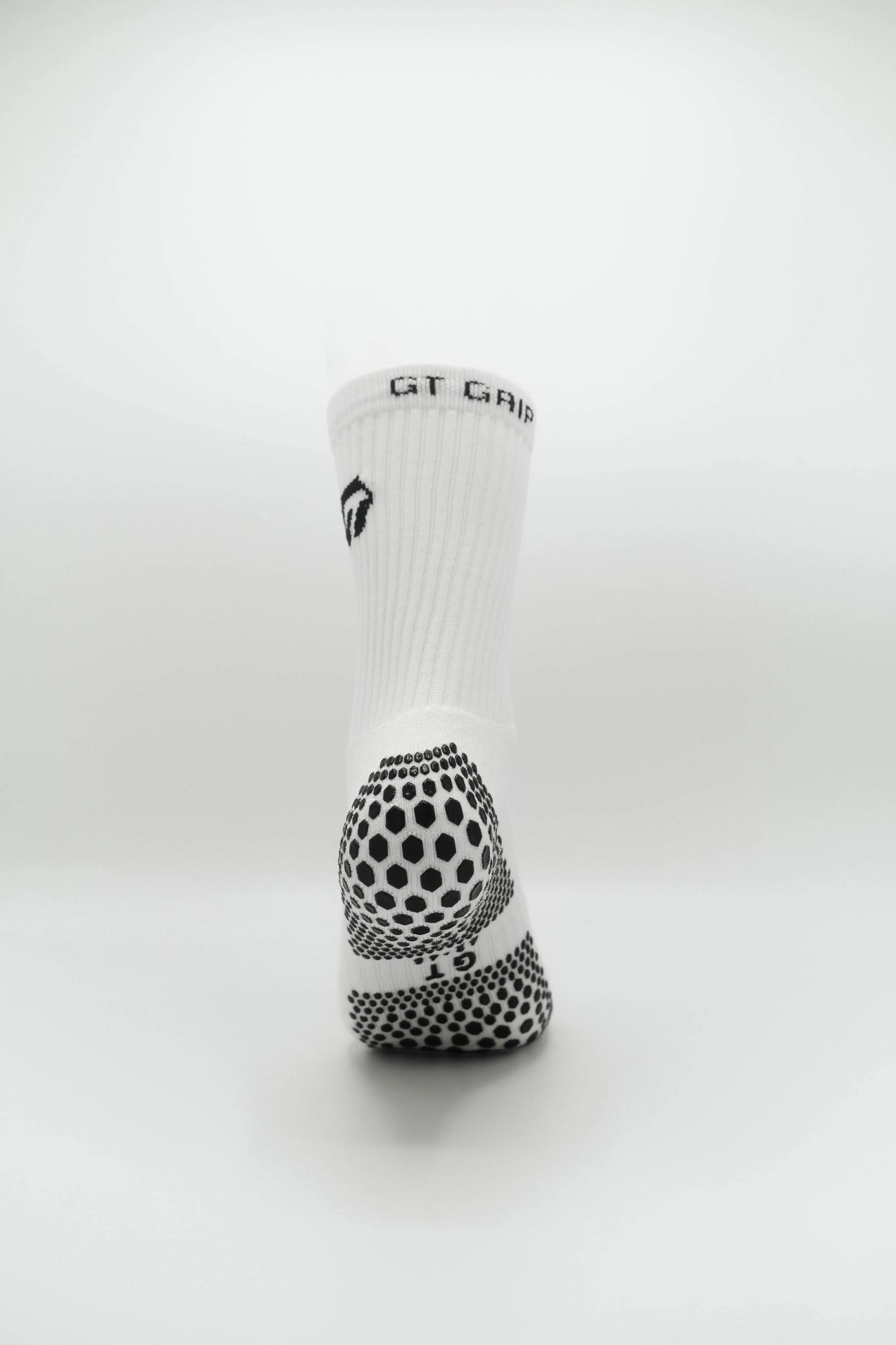 White football GRIP Socks Crew - Back View, Clean and Simple Design for Maximum Comfort and Performance