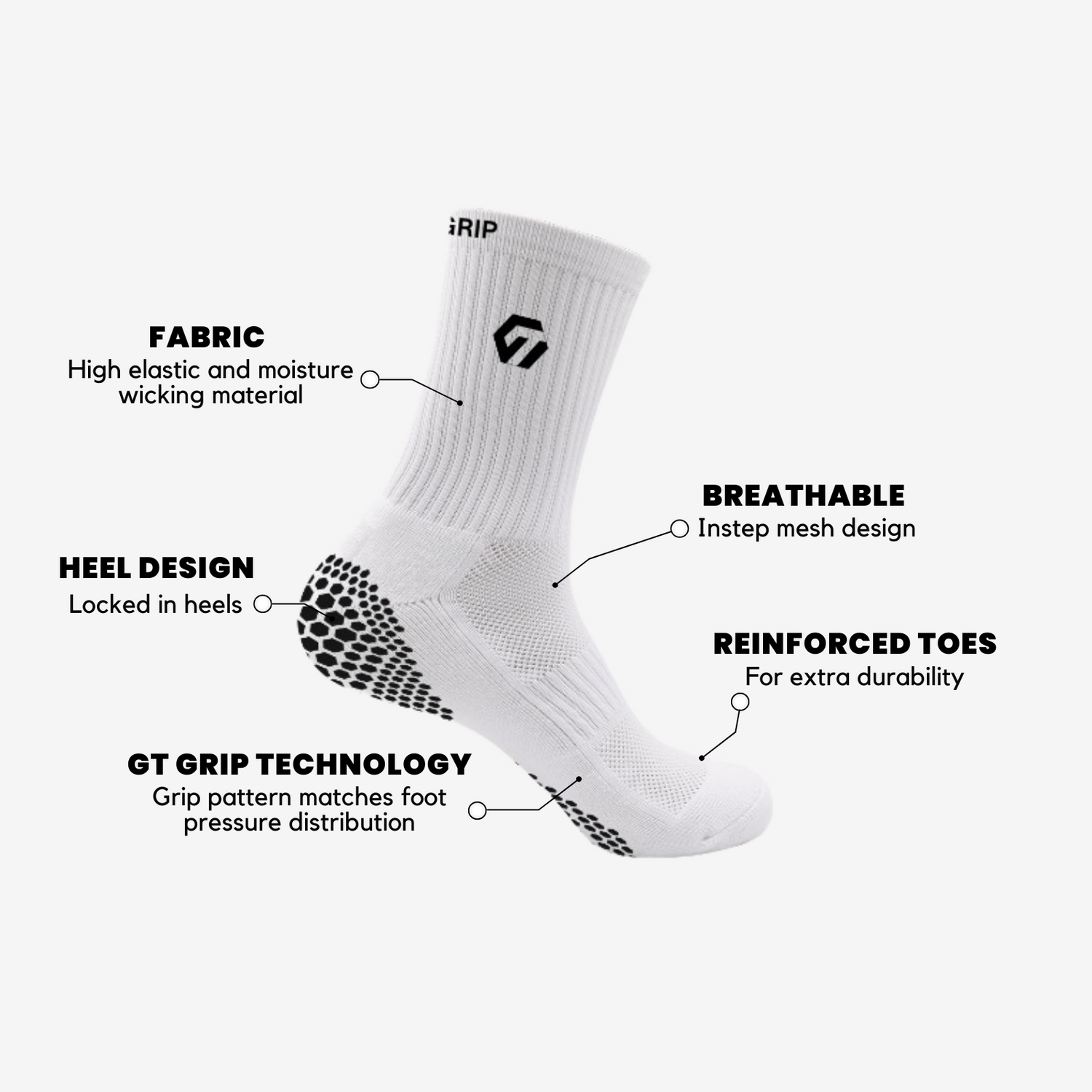 Black/White Grip Socks